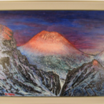 山本 寛 油絵 焼け浅間 F30