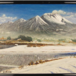 山本 寛 油絵 浅間冬の情景 F50