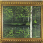 山本 寛 油絵 御射鹿池2 F20