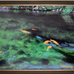 山本 寛 油絵 池の鯉1 F6