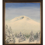 山本 寛 油絵 大雪の朝／軽井沢浅間 F10