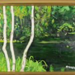 山本 寛 油絵 御射鹿池 F8