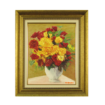 山本 寛 油絵 盛り花（薔薇） F6