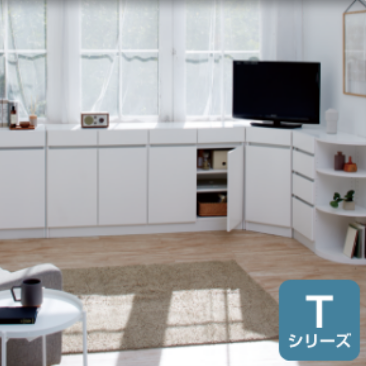 すきまくん カウンター下収納 スペースに合わせて選べる開き戸(T)と引き戸(S)の 2シリーズ (T)&(S)引出し付きインコーナー - 画像 (3)