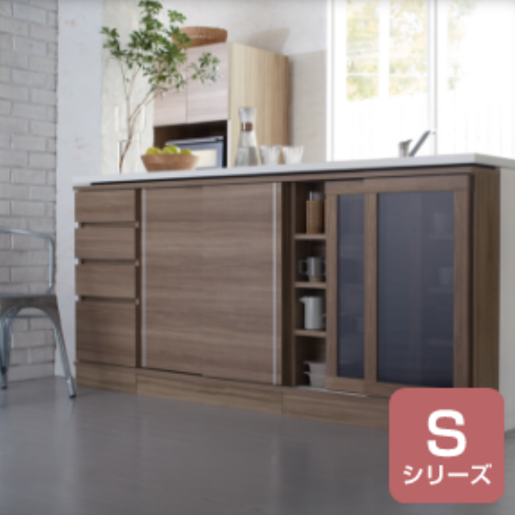 すきまくん カウンター下収納 スペースに合わせて選べる開き戸(T)と引き戸(S)の 2シリーズ (T)&(S)引出し付きインコーナー - 画像 (4)